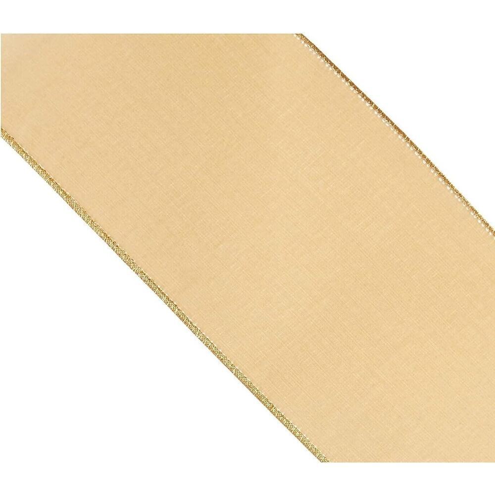 Ivory 4in Velvet Ribbon with Gold Backing 10yd The Ribbon Resource May Arts